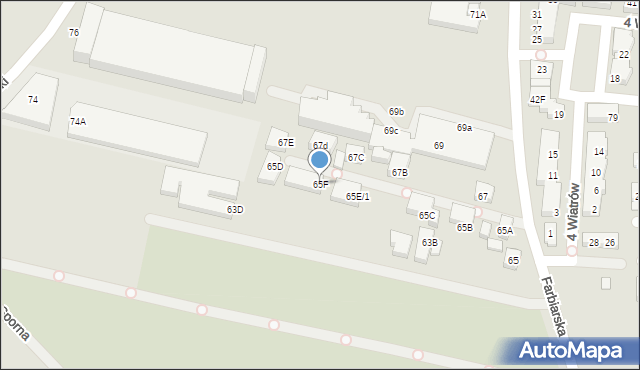 Warszawa, Farbiarska, 65F, mapa Warszawy