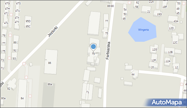 Warszawa, Farbiarska, 73, mapa Warszawy