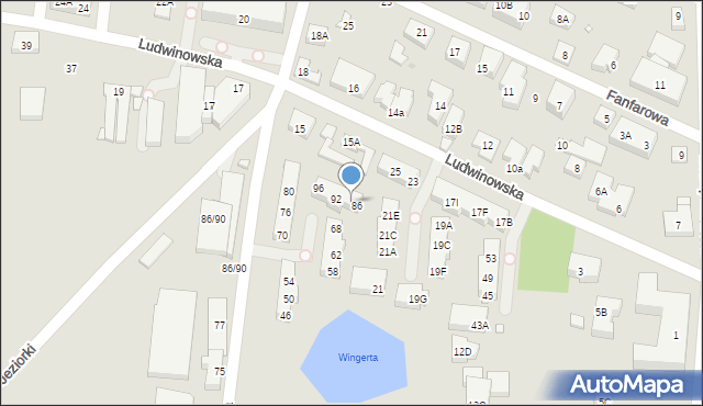 Warszawa, Farbiarska, 88, mapa Warszawy