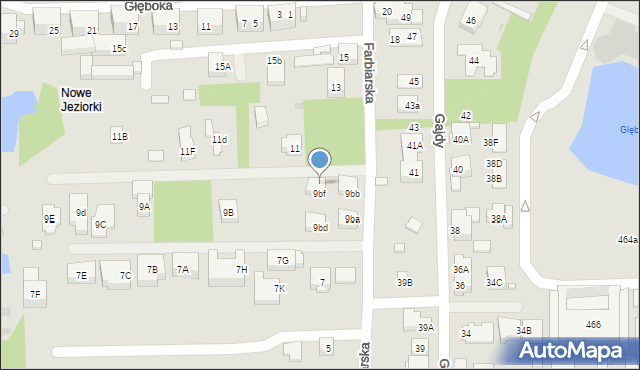 Warszawa, Farbiarska, 9bg, mapa Warszawy