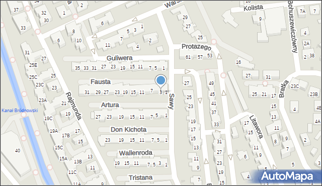 Warszawa, Fausta, 3, mapa Warszawy