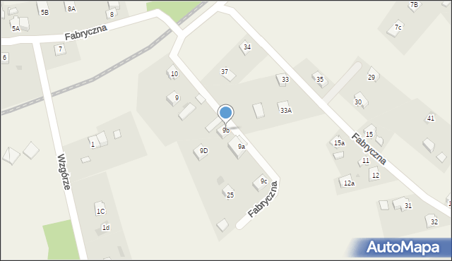 Węgierska Górka, Fabryczna, 9b, mapa Węgierska Górka
