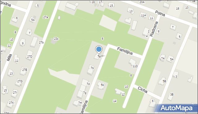 Wieliszew, Familijna, 7a, mapa Wieliszew