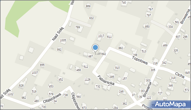 Wieprz, Fabianicka, 694, mapa Wieprz