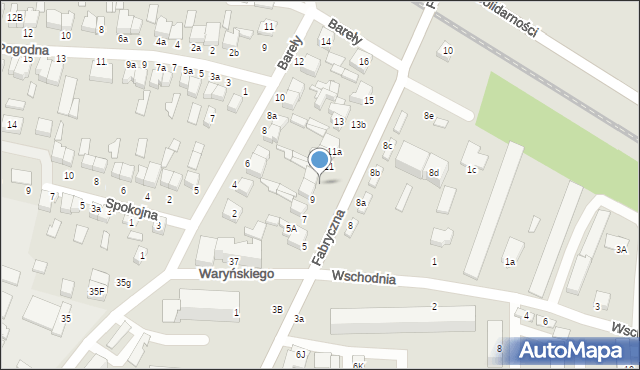 Wieruszów, Fabryczna, 9a, mapa Wieruszów