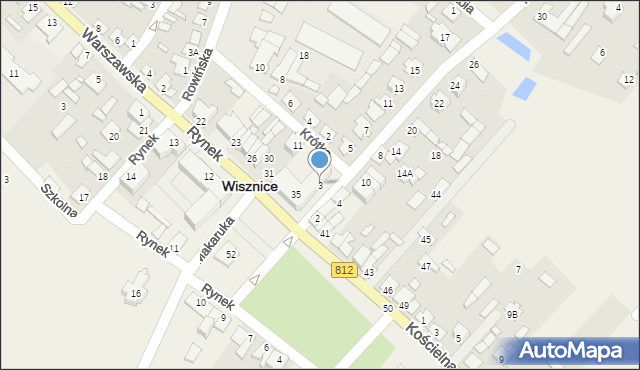 Wisznice, Fabryczna, 3, mapa Wisznice