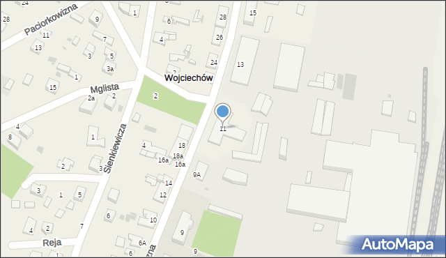 Wojciechów, Fabryczna, 11, mapa Wojciechów