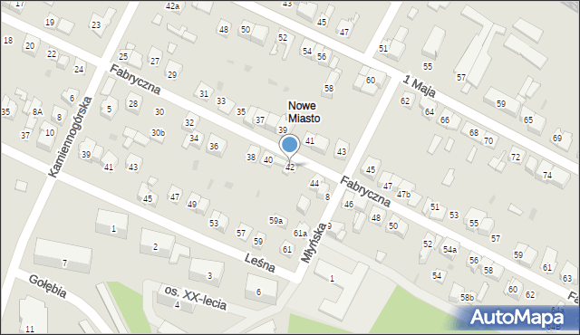 Wolbrom, Fabryczna, 42, mapa Wolbrom