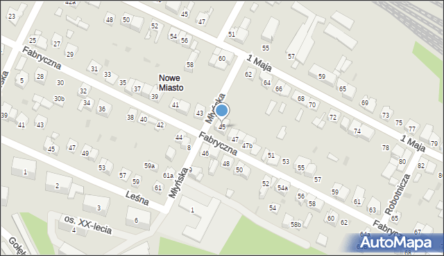 Wolbrom, Fabryczna, 45, mapa Wolbrom