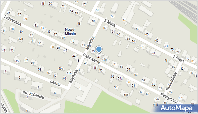 Wolbrom, Fabryczna, 47, mapa Wolbrom