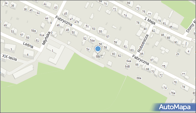 Wolbrom, Fabryczna, 58b, mapa Wolbrom