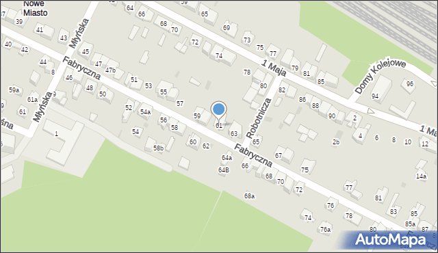 Wolbrom, Fabryczna, 61, mapa Wolbrom