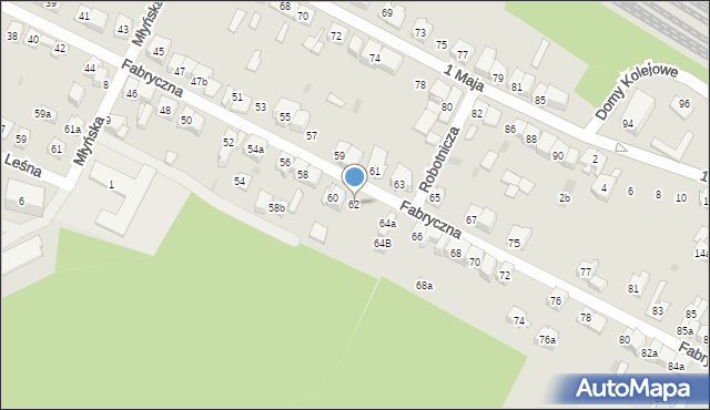 Wolbrom, Fabryczna, 62, mapa Wolbrom