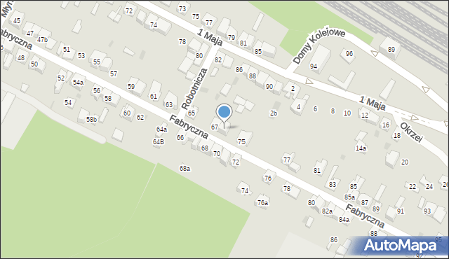 Wolbrom, Fabryczna, 69, mapa Wolbrom