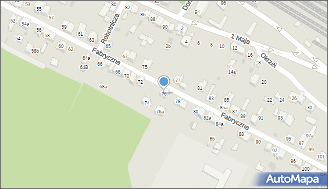 Wolbrom, Fabryczna, 76, mapa Wolbrom