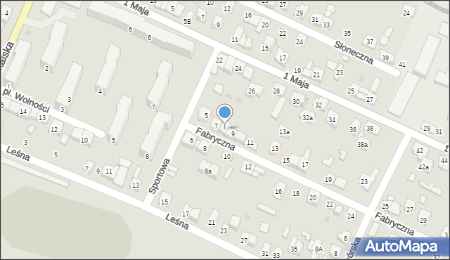 Wolbrom, Fabryczna, 7a, mapa Wolbrom