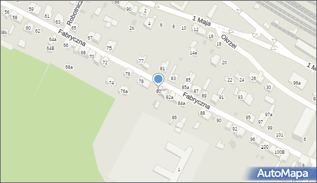 Wolbrom, Fabryczna, 80, mapa Wolbrom