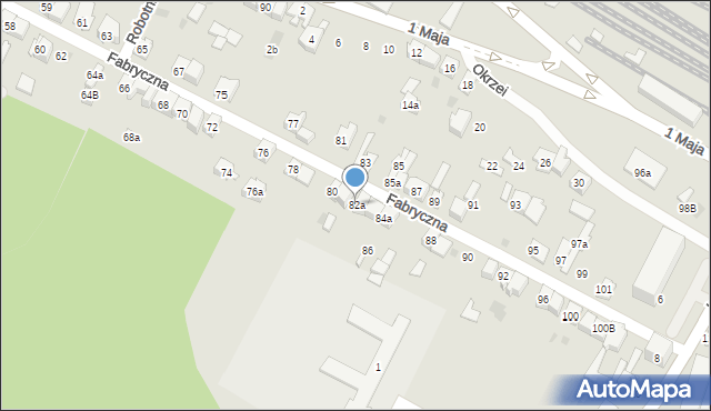 Wolbrom, Fabryczna, 82a, mapa Wolbrom