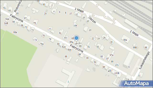 Wolbrom, Fabryczna, 87, mapa Wolbrom