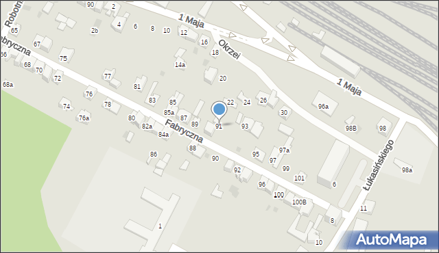 Wolbrom, Fabryczna, 91, mapa Wolbrom