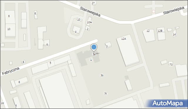 Zamość, Fabryczna, 3a, mapa Zamościa