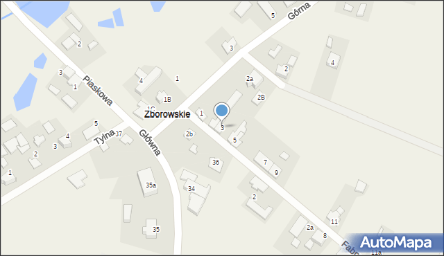 Zborowskie, Fabryczna, 3, mapa Zborowskie