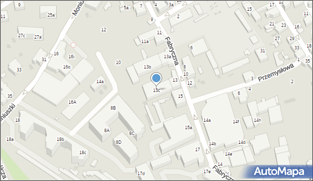 Zielona Góra, Fabryczna, 13c, mapa Zielona Góra