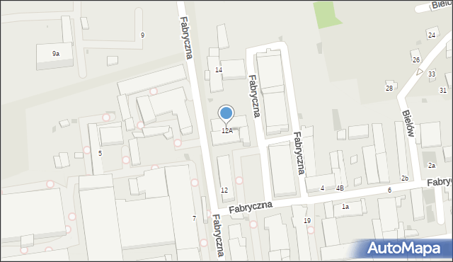 Żywiec, Fabryczna, 12A, mapa Żywiec
