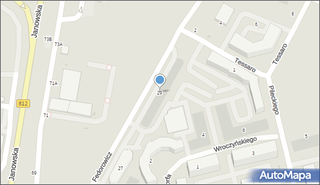 Biała Podlaska, Fedorowicz Aliny, 29, mapa Białej Podlaskiej