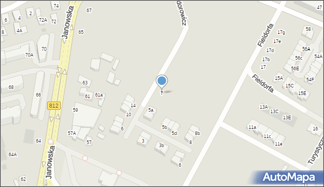 Biała Podlaska, Fedorowicz Aliny, 7, mapa Białej Podlaskiej