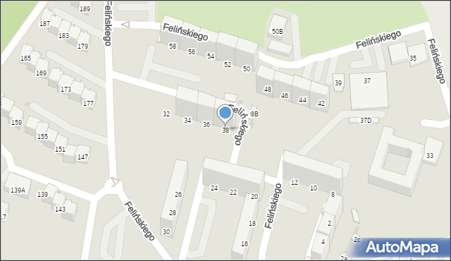 Bytom, Felińskiego Alojzego, 38, mapa Bytomia