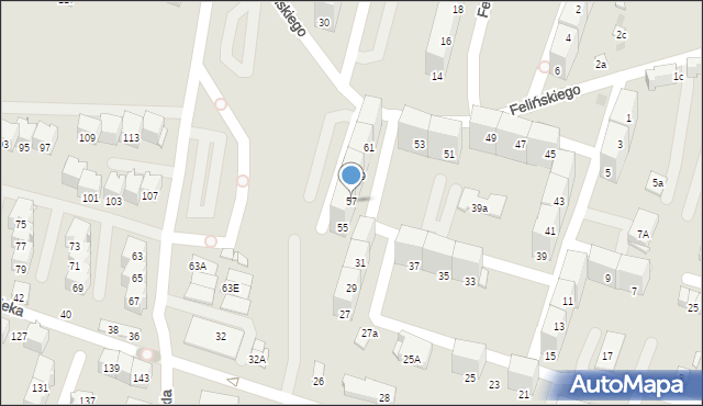 Bytom, Felińskiego Alojzego, 57, mapa Bytomia