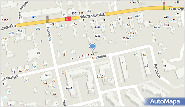 Częstochowa, Fertnera Antoniego, 15, mapa Częstochowy