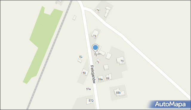Felicjanów, Felicjanów, 72, mapa Felicjanów