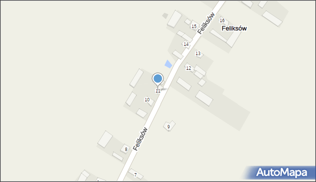 Feliksów, Feliksów, 11, mapa Feliksów