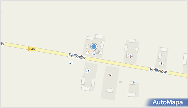 Feliksów, Feliksów, 12, mapa Feliksów