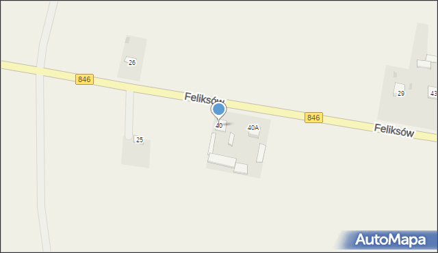 Feliksów, Feliksów, 40, mapa Feliksów