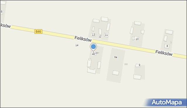 Feliksów, Feliksów, 42, mapa Feliksów