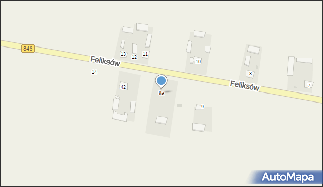 Feliksów, Feliksów, 9a, mapa Feliksów