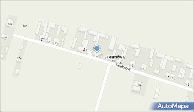 Feliksów, Feliksów, 12, mapa Feliksów