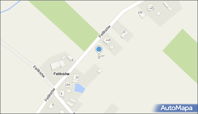 Feliksów, Feliksów, 11, mapa Feliksów