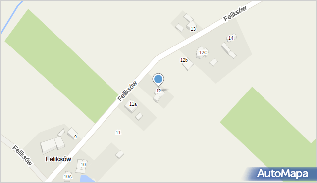 Feliksów, Feliksów, 12, mapa Feliksów