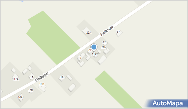 Feliksów, Feliksów, 21A, mapa Feliksów