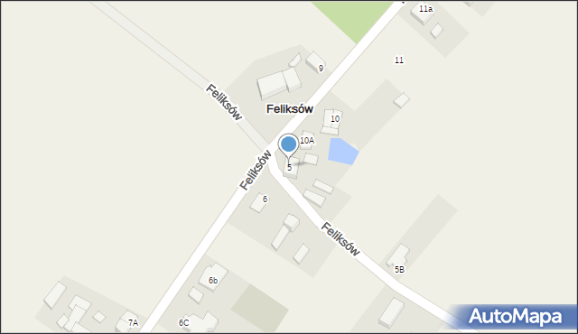 Feliksów, Feliksów, 5, mapa Feliksów