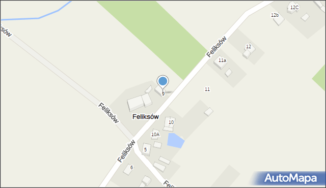 Feliksów, Feliksów, 9, mapa Feliksów