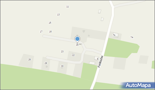 Feliksów, Feliksów, 21, mapa Feliksów