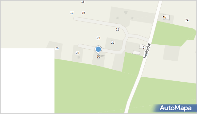 Feliksów, Feliksów, 30, mapa Feliksów