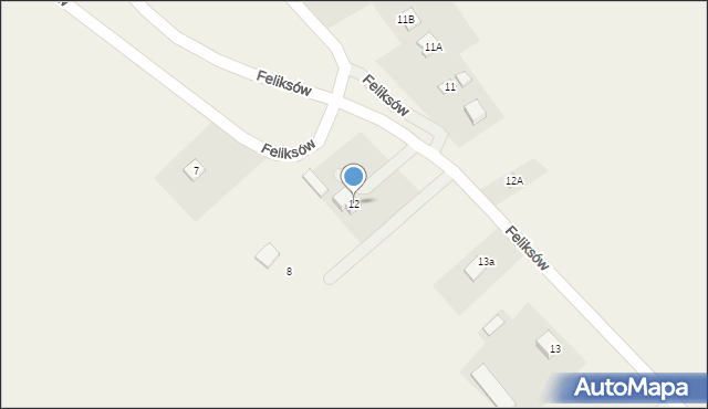 Feliksów, Feliksów, 12, mapa Feliksów