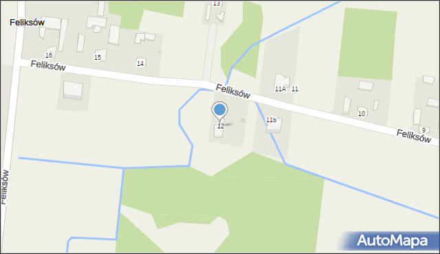 Feliksów, Feliksów, 12, mapa Feliksów