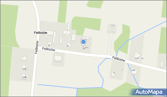 Feliksów, Feliksów, 14, mapa Feliksów